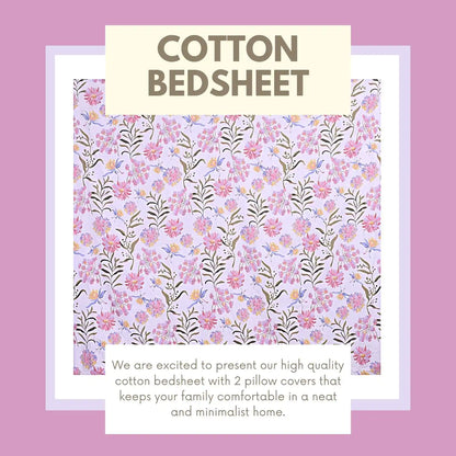 Pink Liliy Fitted Double Bed Bedsheet