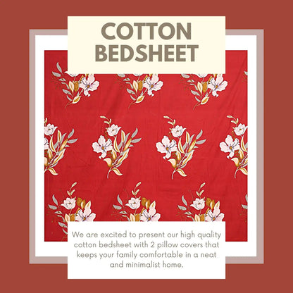 Red Plumash Fitted Bed Bedsheet