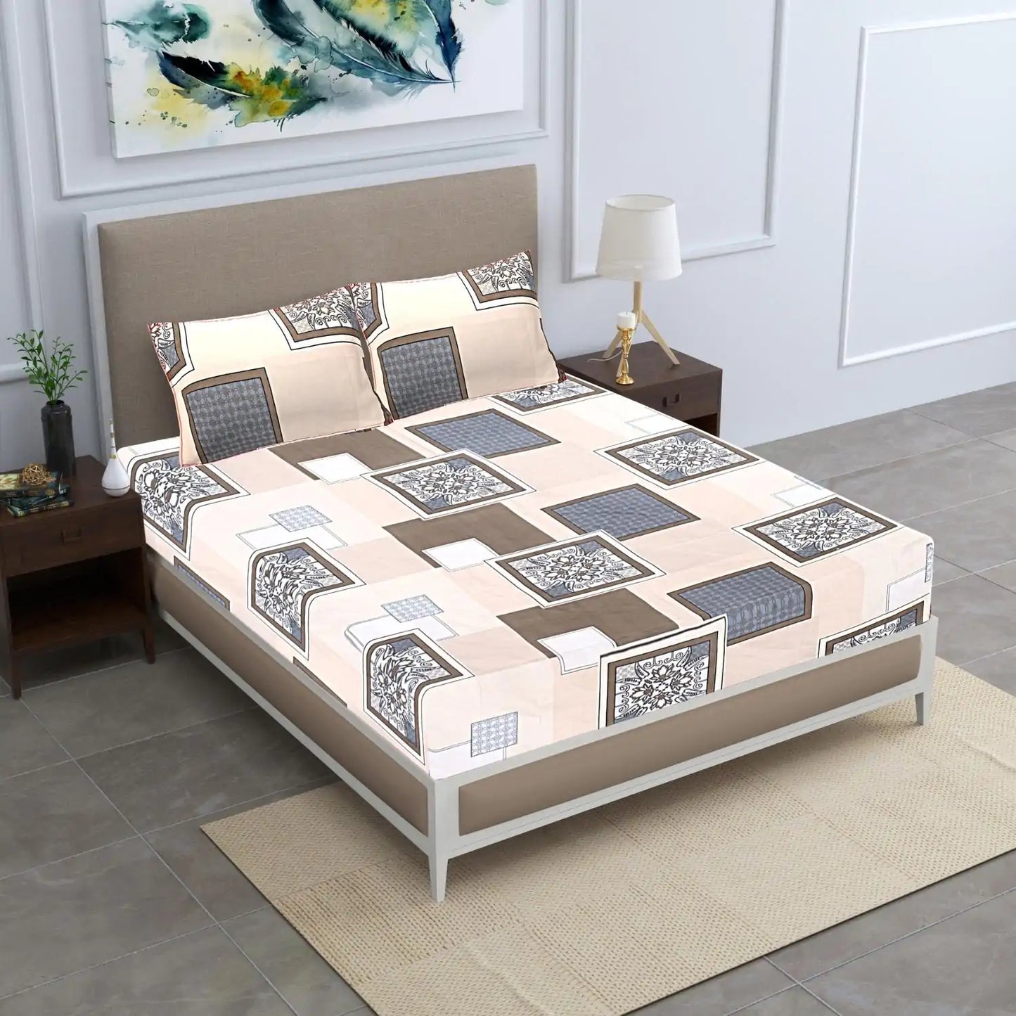 Chaen Checkered Double Bed Bedsheet