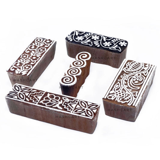 Handmade Wooden Border Shaped Block Printing Stamps