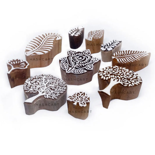 Trees & Leaves Wooden Printing Blocks