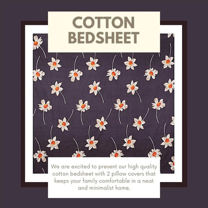 White Sunflower Double Bed Bedsheet