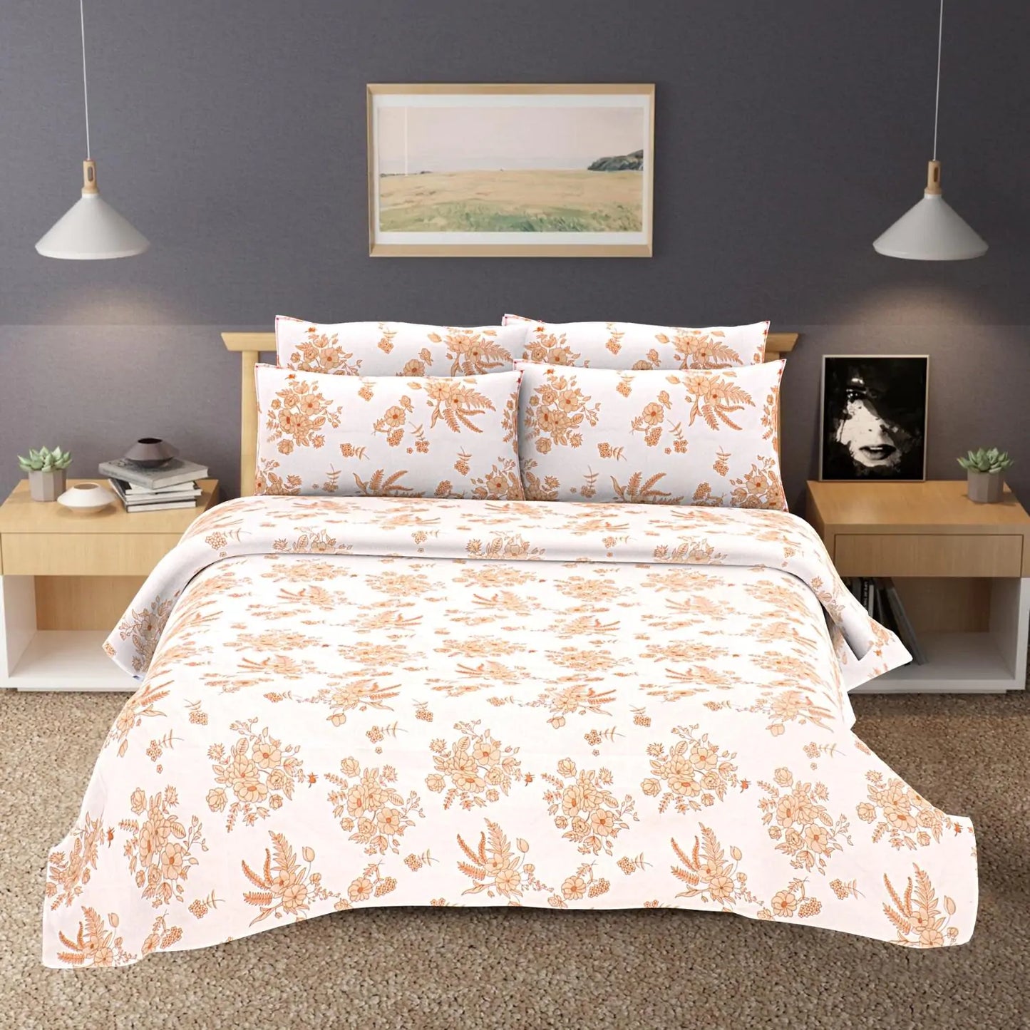 Endless Spring Double Bed Bedsheet