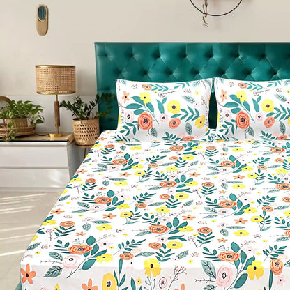 Floral Bliss Double Bed Bedsheet