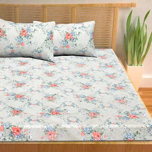 Flowery Grace Double Bed Bedsheet
