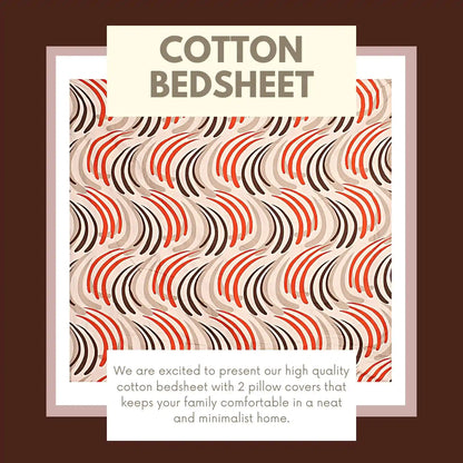Waves Printed Elastic Double Bed Bedsheet