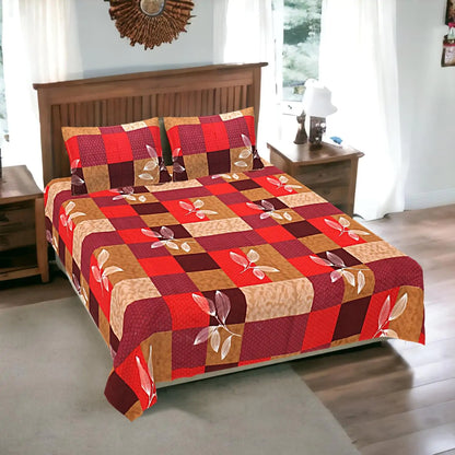Honeycomb Floral Double Bed Bedsheet