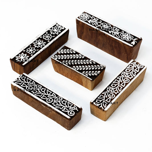 Handcarved Wooden Stamps for Printing Saree Border