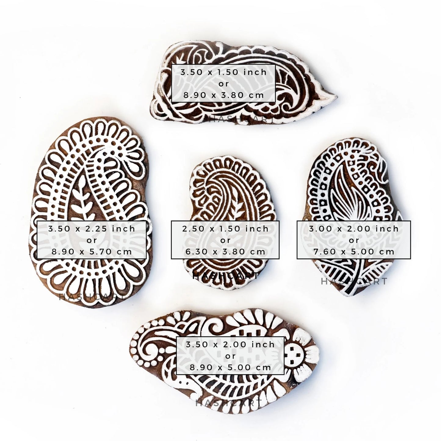 Wooden Paisley Design Blocks for Textile Printing