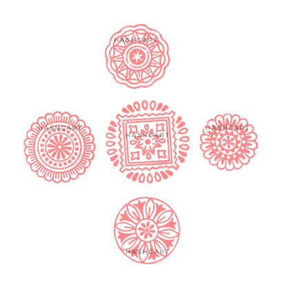 Wooden Mandala Design Round Printing Stamps