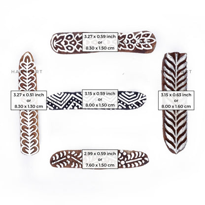 Wooden Printing Stamps Set of 5 for Henna & Tattoo