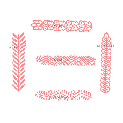 Wooden Printing Stamps Set of 5 for Henna & Tattoo